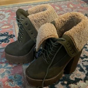 Jeffrey Campbell lace up platform boots